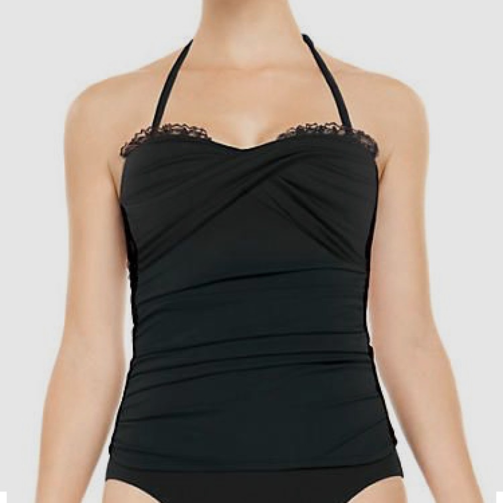 SPANX Lovely Lace Black Tankini Top